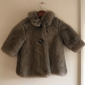catimini faux fur coat - toddler 18- 24 months